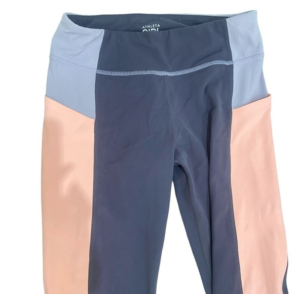 Athleta bundle of 3 pair high waisted leggings in gray, teal & gray multi sz xxs - Picture 4 of 11